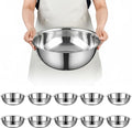 10 Pcs Stainless Steel Mixing Bowls Metal Mixing Bowls Extra Large Basin Salad by Unknown