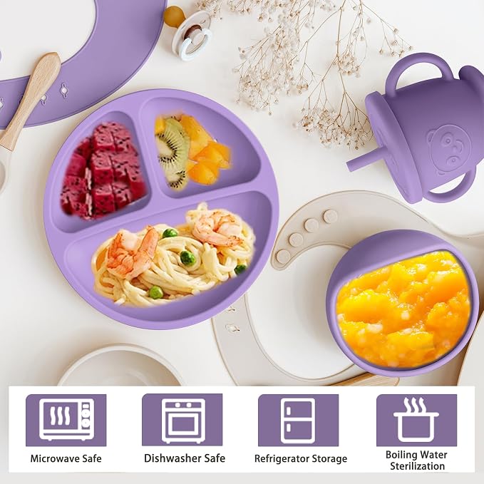 Silicone Baby Feeding Set | Baby Led Weaning Supplies Includes Suction Bowls - Image 4