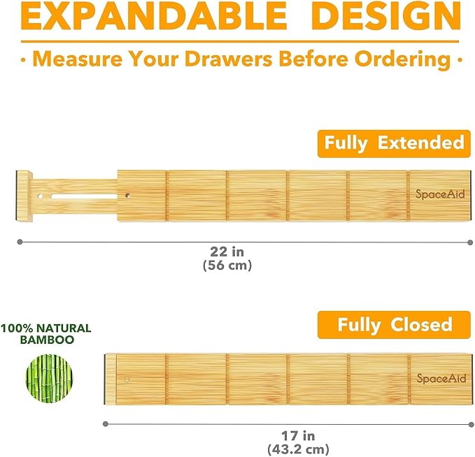 SpaceAid Bamboo Drawer Dividers - Image 8