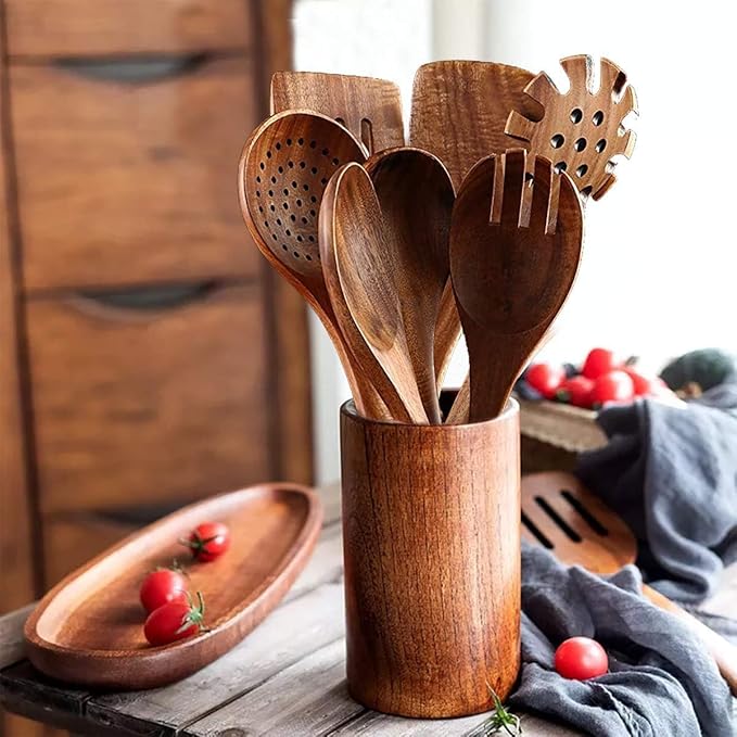 Wooden Spoons for Cooking, 10 Pack Wooden Utensils for Cooking Wooden Cooking - Image 5