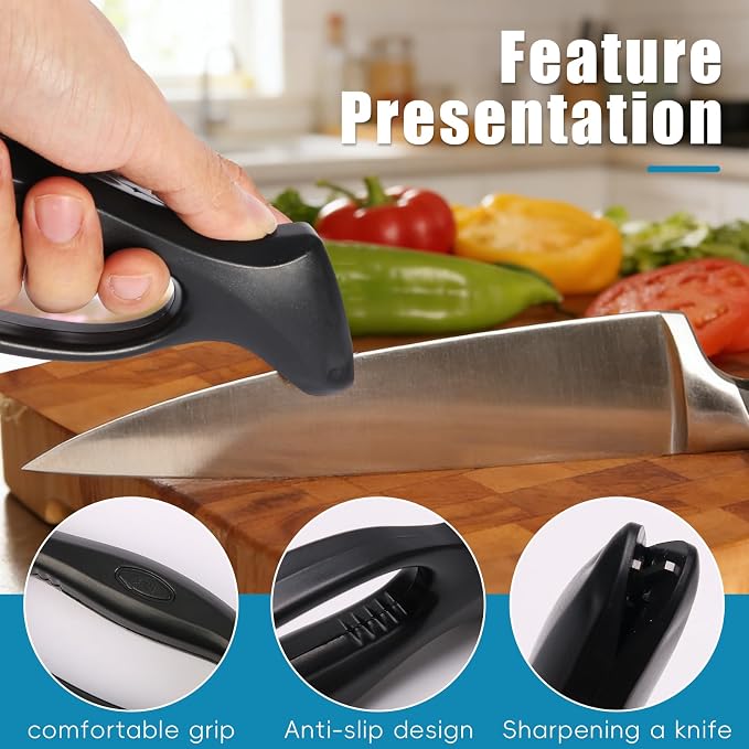 2pc Black Knife Sharpener - Image 3