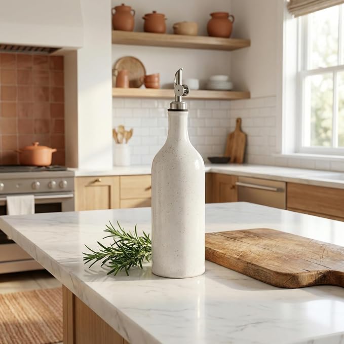 Olive Oil Dispenser Bottle for Kitchen, 23 Oz Ceramic Oil Dispenser - Image 2