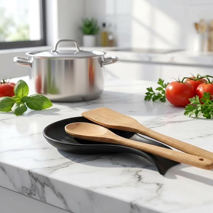 Hasense Porcelain Spoon Rest for Stove Top, 7 Inch Spoon Holder for Ladle - Image 6