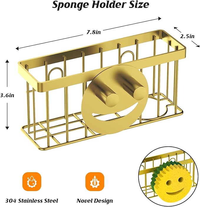 MURLONG Sponge Holder Smiley Face, Sink Caddy - Image 2