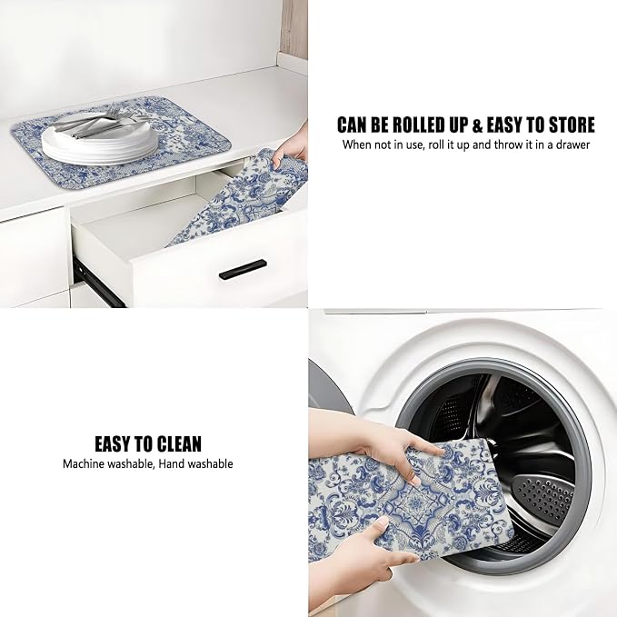Dish Drying Mat for Kitchen Counter 2 Pack - Image 7