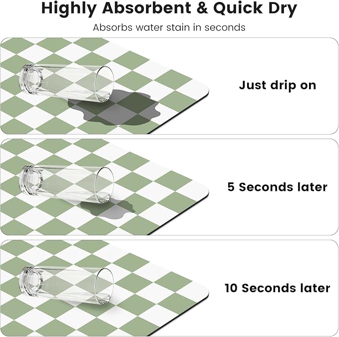 12" x 20" Checkered Dish Drying Mat - Image 6