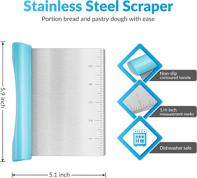 Upgraded 304 Stainless Steel Multi-Purpose Bench Scraper - Image 2