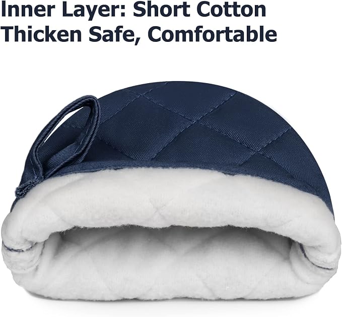 Short Oven Mitts, Heat Resistant 500°F, Silicone Grip Kitchen Gloves, Non-Slip - Image 4