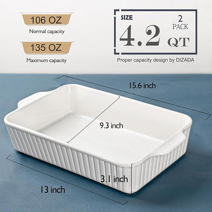 Dizada 9x13 Casserole Dish Set of 2 - Image 5