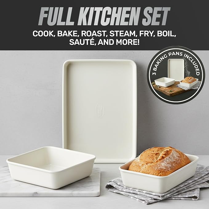 GOTHAM STEEL 20 Pc Ceramic Cookware Set Nonstick, Ceramic Pots and Pans Set Non - Image 6