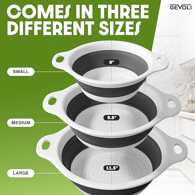 Gevoli Collapsible Colanders Food Strainers - Image 3