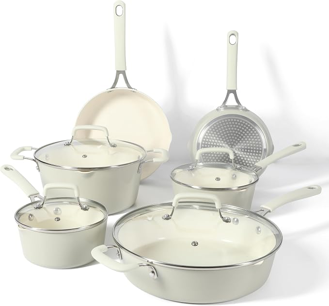 Martha Stewart Heathland Premium Nonstick PFA Free Ceramic Interior 10-Piece by MarthaStewart
