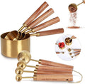 Collection 8 Piece Gold Measuring Cups Set and Measuring Spoons by Prettyfine