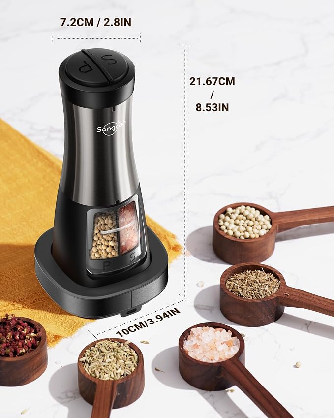 Sangcon Electric Salt and Pepper Grinder Set Shaker 2 IN 1 - Image 7