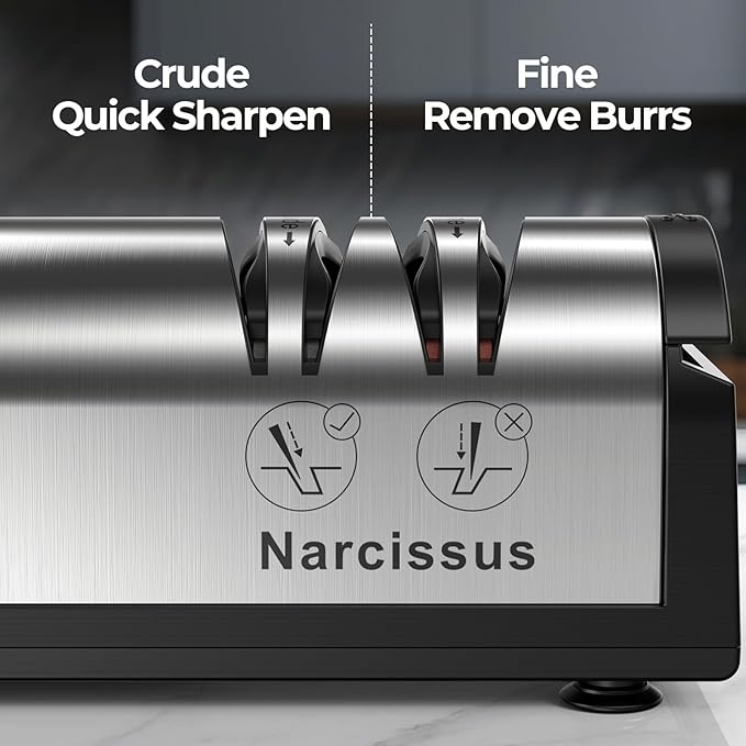 Narcissus Knife Sharpener, Professional 2 Stage Electric Knife Sharpener - Image 3
