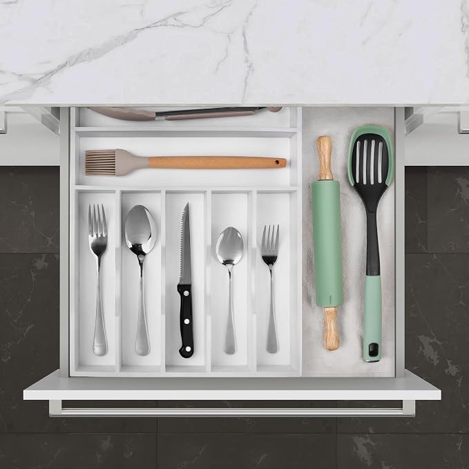 Kitchen Bamboo Silverware Organizer, Kitchen Drawer Organizer - Image 9