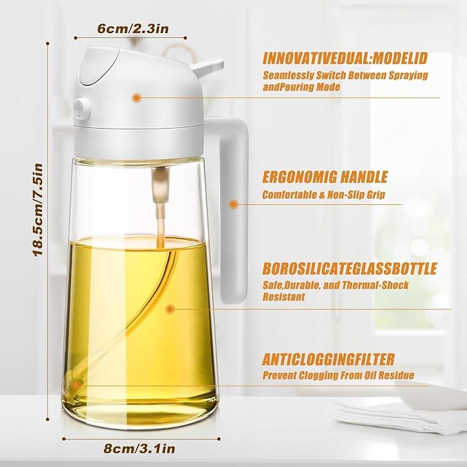 16oz/470ml Glass Olive Oil Sprayer - Image 3