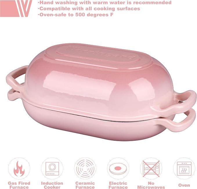 VORRINGARD Enameled Cast Iron Sourdough Bread Oven, Dutch Oven, Loaf Cast Iron - Image 3