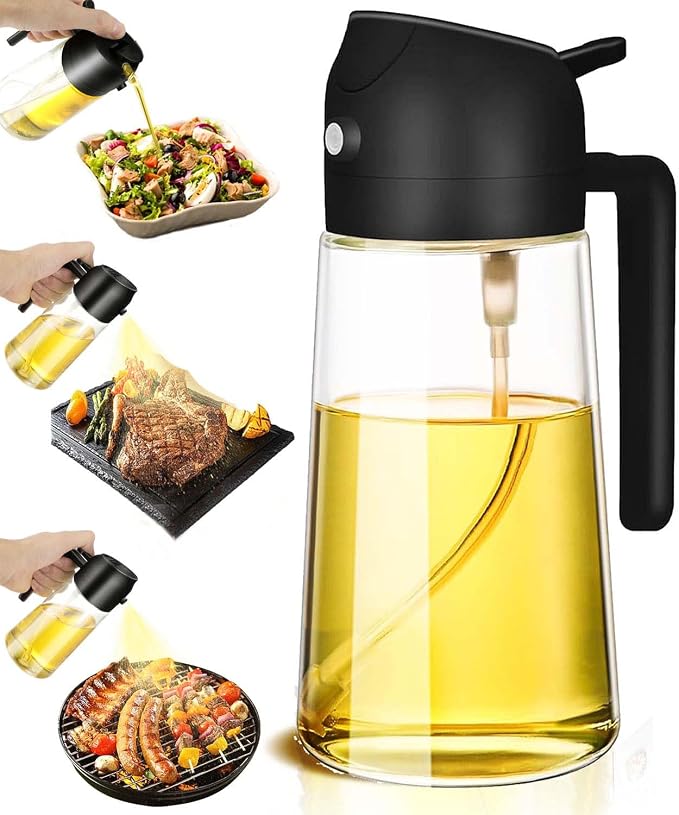 Oil Sprayer for Cooking 2 in 1 Olive Dispenser Bottle 16oz/470ml Kitchen by Arsatbs