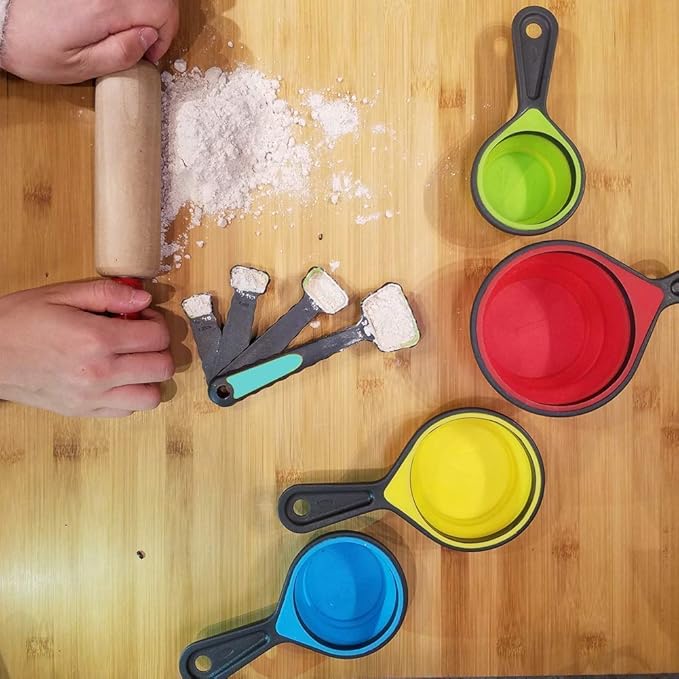 SOLIFEGOBLE Collapsible Measuring Cups and Spoons, Portable Measuring Cup，Food - Image 4