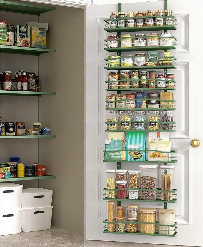 Moforoco Sage Green 9-Tier Over The Door Pantry Organizer, Pantry Organization by MOFOROCO