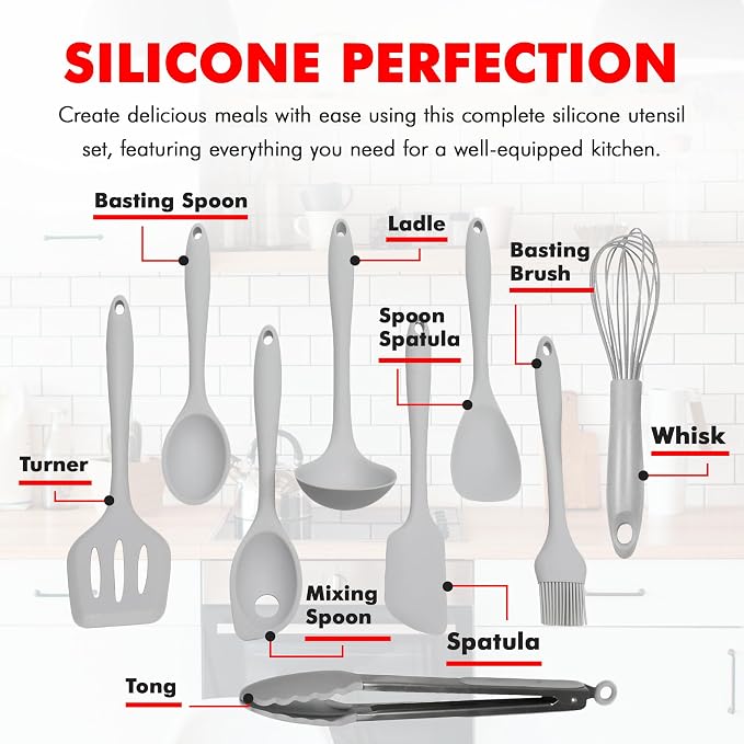 Chef Craft - Premium Silicone Kitchen Tools and Utensils Set, Non-Scratch - Image 4