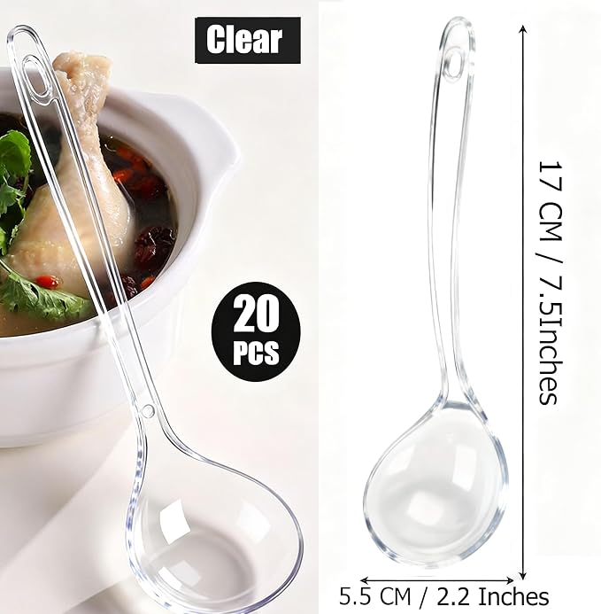 Large Plastic Serving Spoons, Disposable Heavy Duty Serving Spoons, Long Handle - Image 2