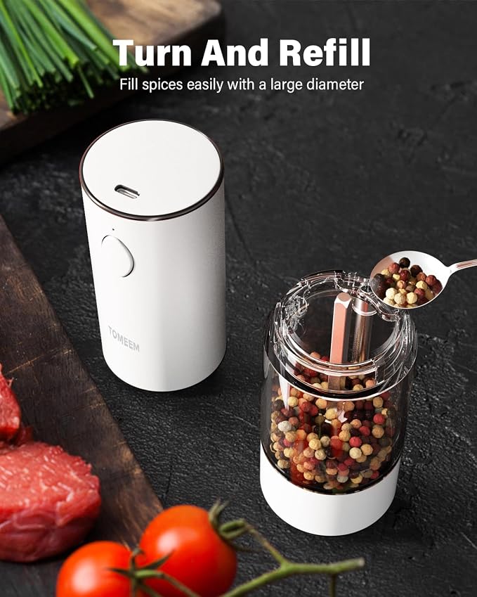 TOMEEM Upgraded Larger Capacity Electric Salt and Pepper Grinder Set - Image 5