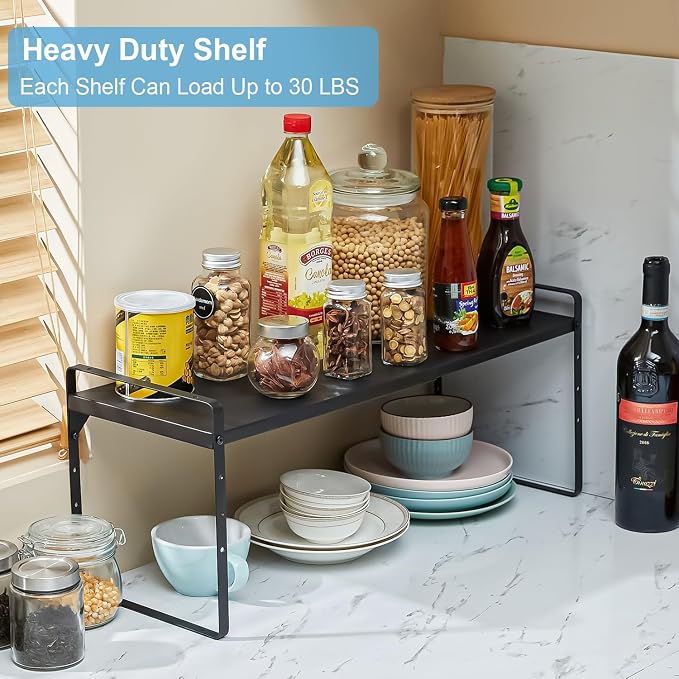 15.5 to 25.5 Inch Kitchen Cabinet Shelf Organizers, Adjustable Kitchen Counter - Image 5