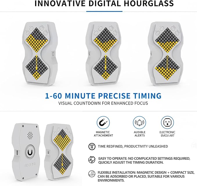 LED Visual Hourglass Timer, 1-60 Minute Countdown - Image 8