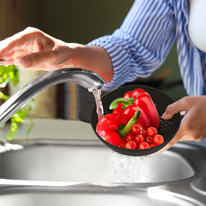 Meadow Lane 6-inch Small Colander, Dishwasher Safe, Double Handles, Compact - Image 4