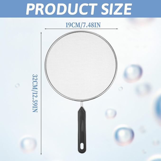 Splatter Screen for Frying Pan 7.5’’ Stainless Steel Grease Splatter Guard - Image 2