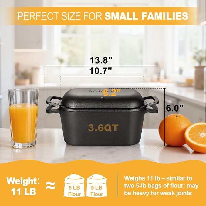 3.6QT Oval Dutch Oven for Bread Baking - Image 4