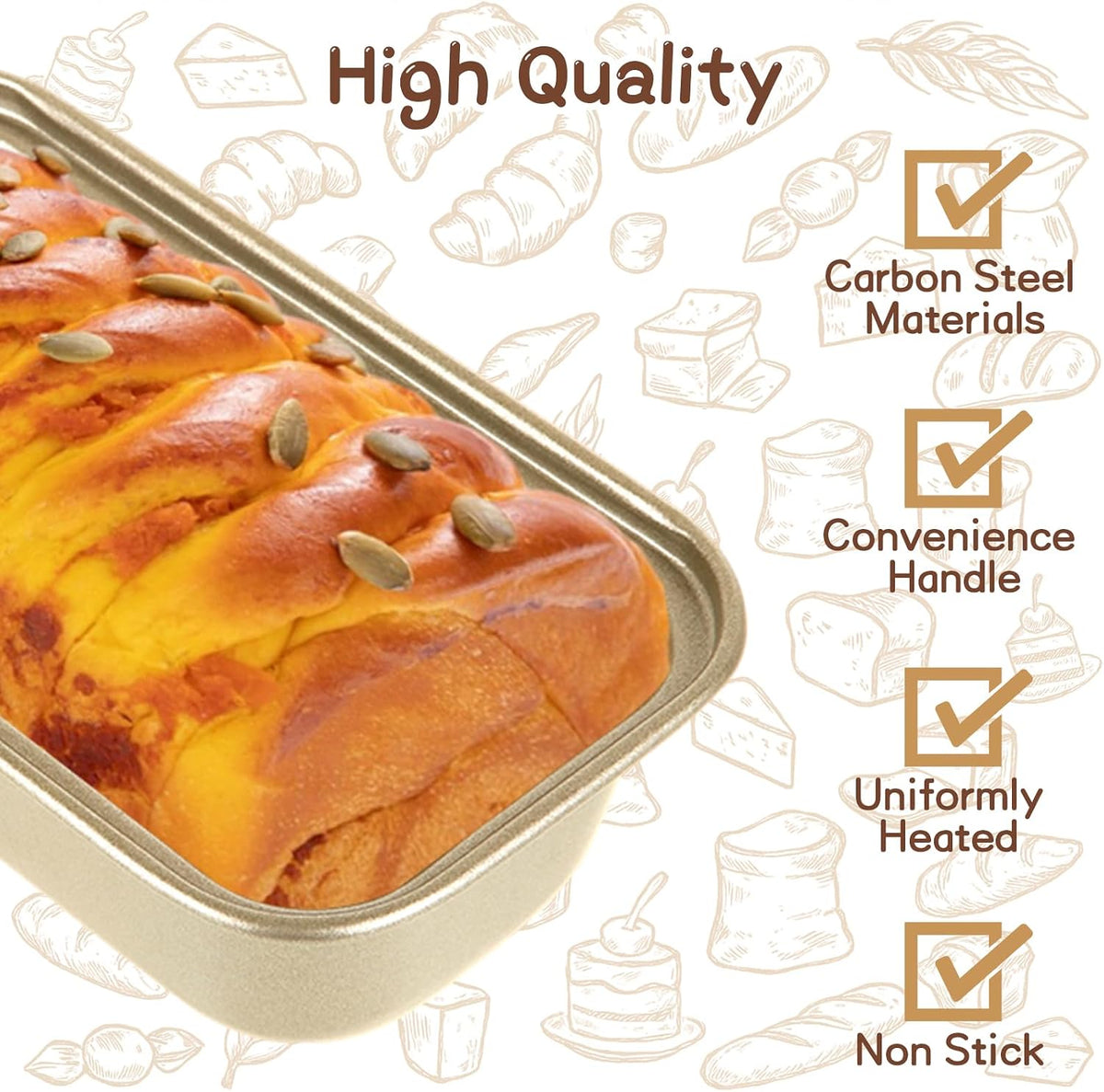 QTLCOHD 16 Pack Loaf Pans 5" x 2"