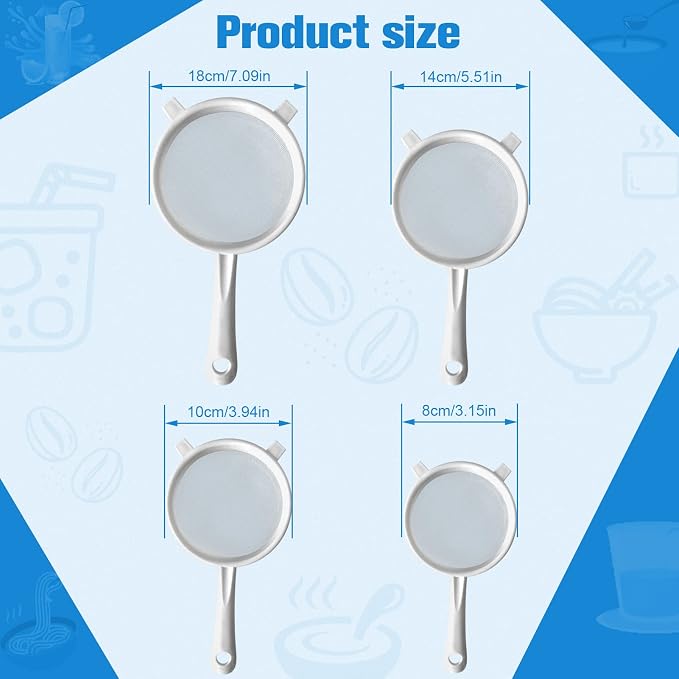 4 Pcs Plastic Nylon Fine Mesh Kefir Strainer Set - Image 7