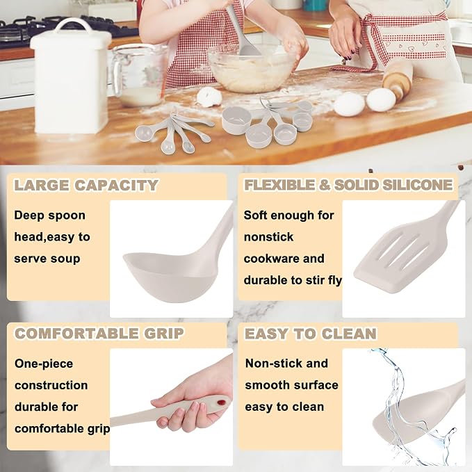 E-far Silicone Cooking Utensils Set, Silicone Kitchen Tools - Image 4