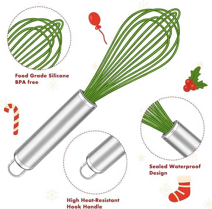 OYV Christmas Whisk Set – 3 Sizes – Holiday Red, Cooking & Mixing, Christmas - Image 4