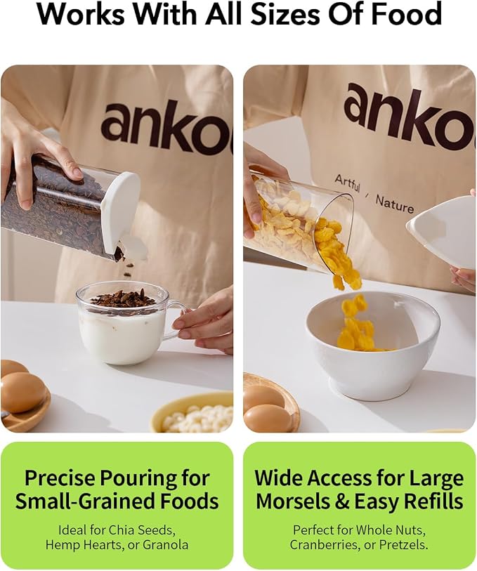 Ankou Rotating Food Storage Containers Set of 6, 23oz Clear PET Jars - Image 4