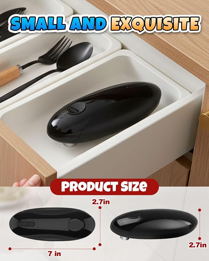 Electric Can Opener, One-Touch Hands Free Can Opener, Side-Cut Can Opener - Image 8