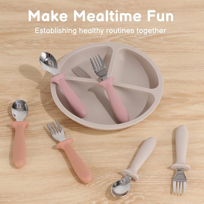 Eascrozn Toddler Spoons and Forks Set, 6 Pack Kids Silverware - Image 6