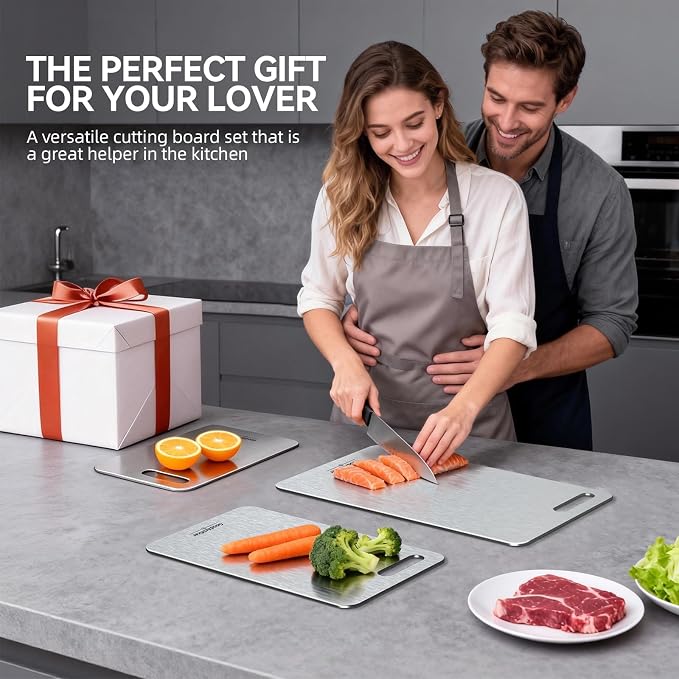Titanium Cutting Boards, 100% Pure Titanium Kitchen Cutting Board, Double-Sided - Image 8