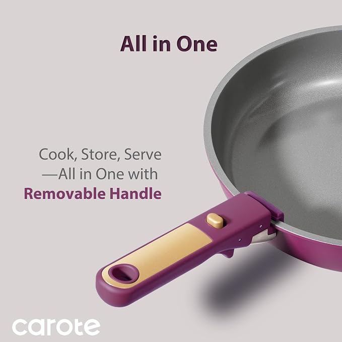 CAROTE Ceramic Pots and Pans Set, Nonstick Cookware Set Detachable Handle - Image 7