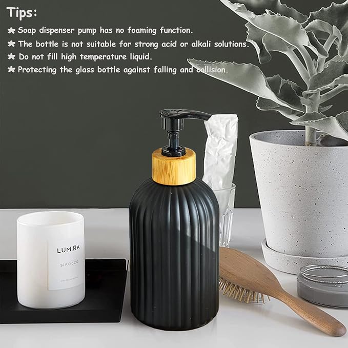 Black Glass Soap Dispenser Set - Image 7