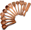 12 Pack Wooden Spoons for Cooking by BOKALAKA