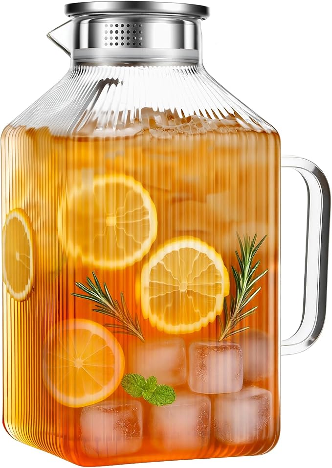 1 Gallon thickened Square Glass Pitcher by Hannadepot