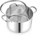 TeamFar 8QT Stock Pot with Lid, Stainless Steel Tri-ply Bottom Cooking Pot by TeamFar