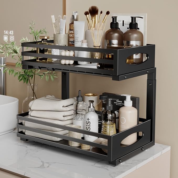 mixeshop Under Sink Organizer, 2 Tier Under Sink Organizers and Storage - Image 8