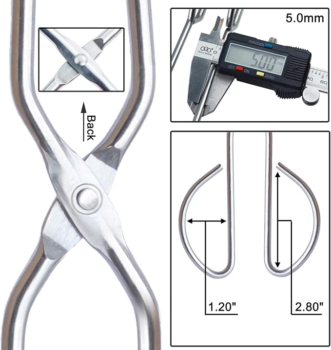 HINMAY Stainless Steel Kitchen Scissor Tongs Set, 2-Piece - Image 3