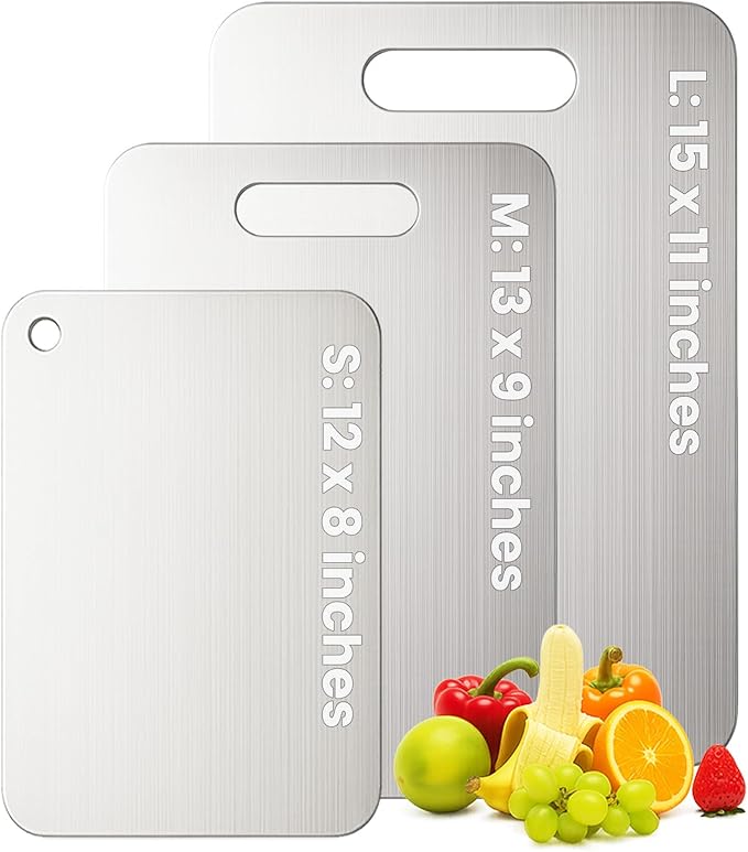 Titanium Cutting Board Set of 3, 100% Pure Titanium Chopping Board by Unknown