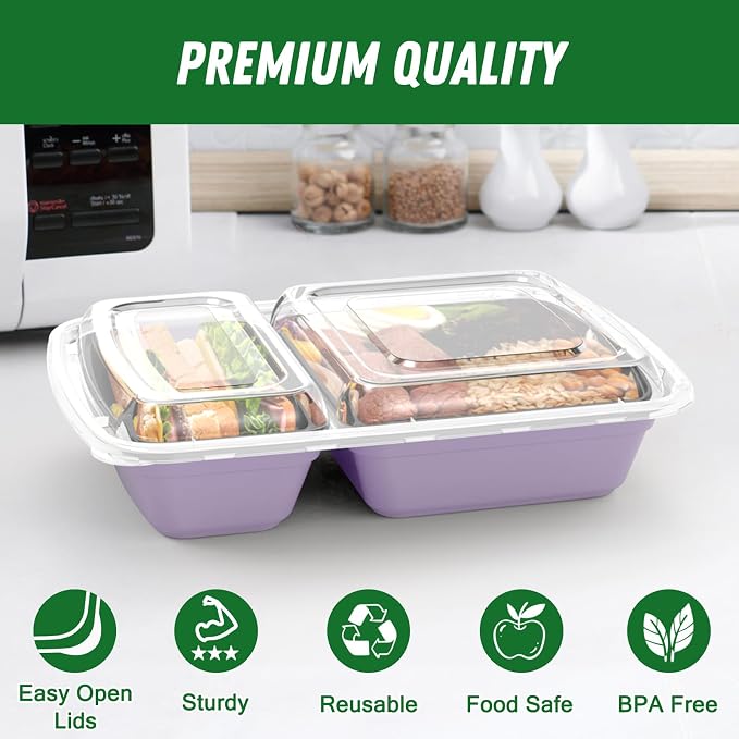 Dealusy 50 Pack 28 oz Meal Prep Containers Reusable - Image 3